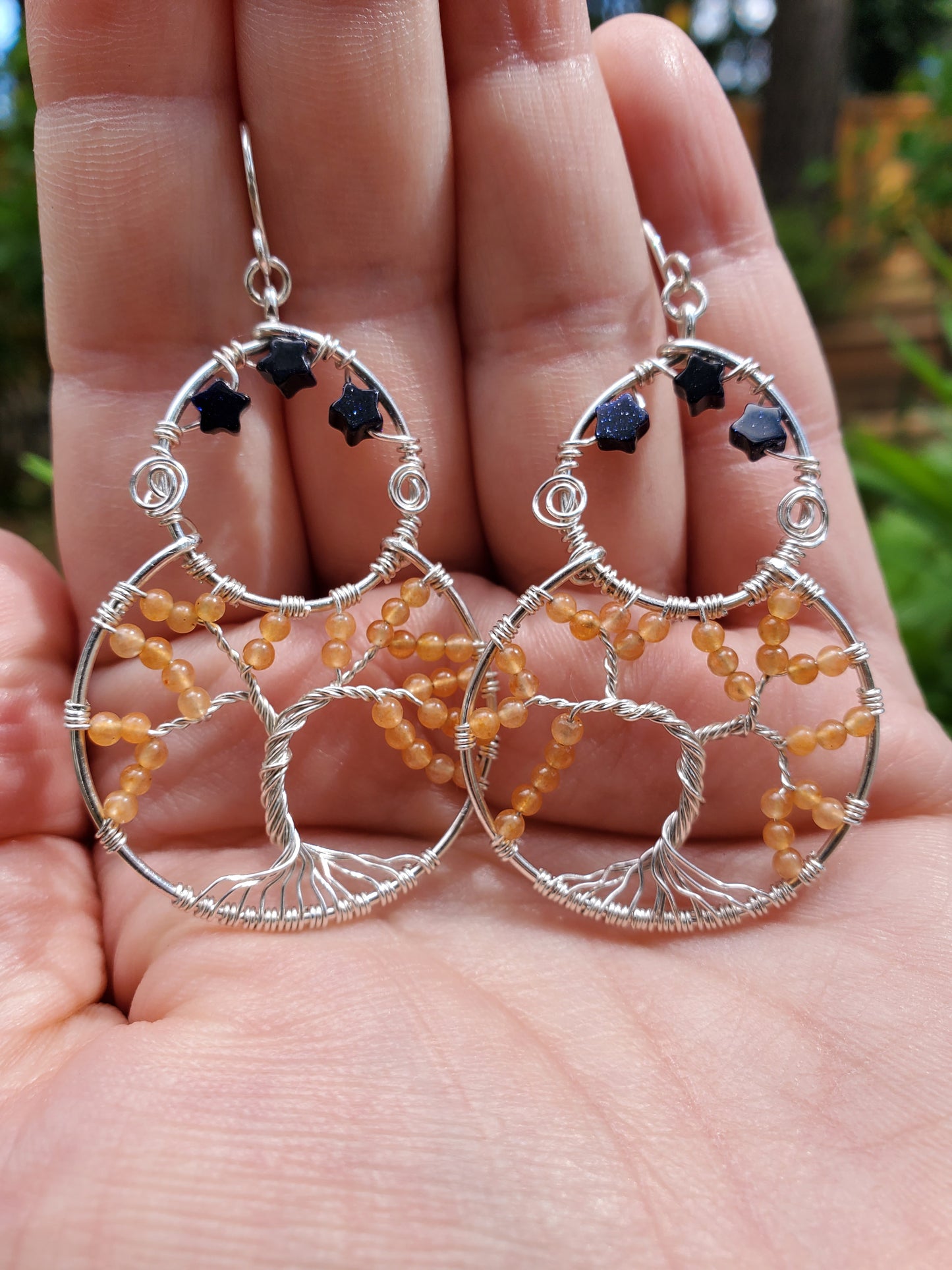 Red Aventurine Treescape Earrings