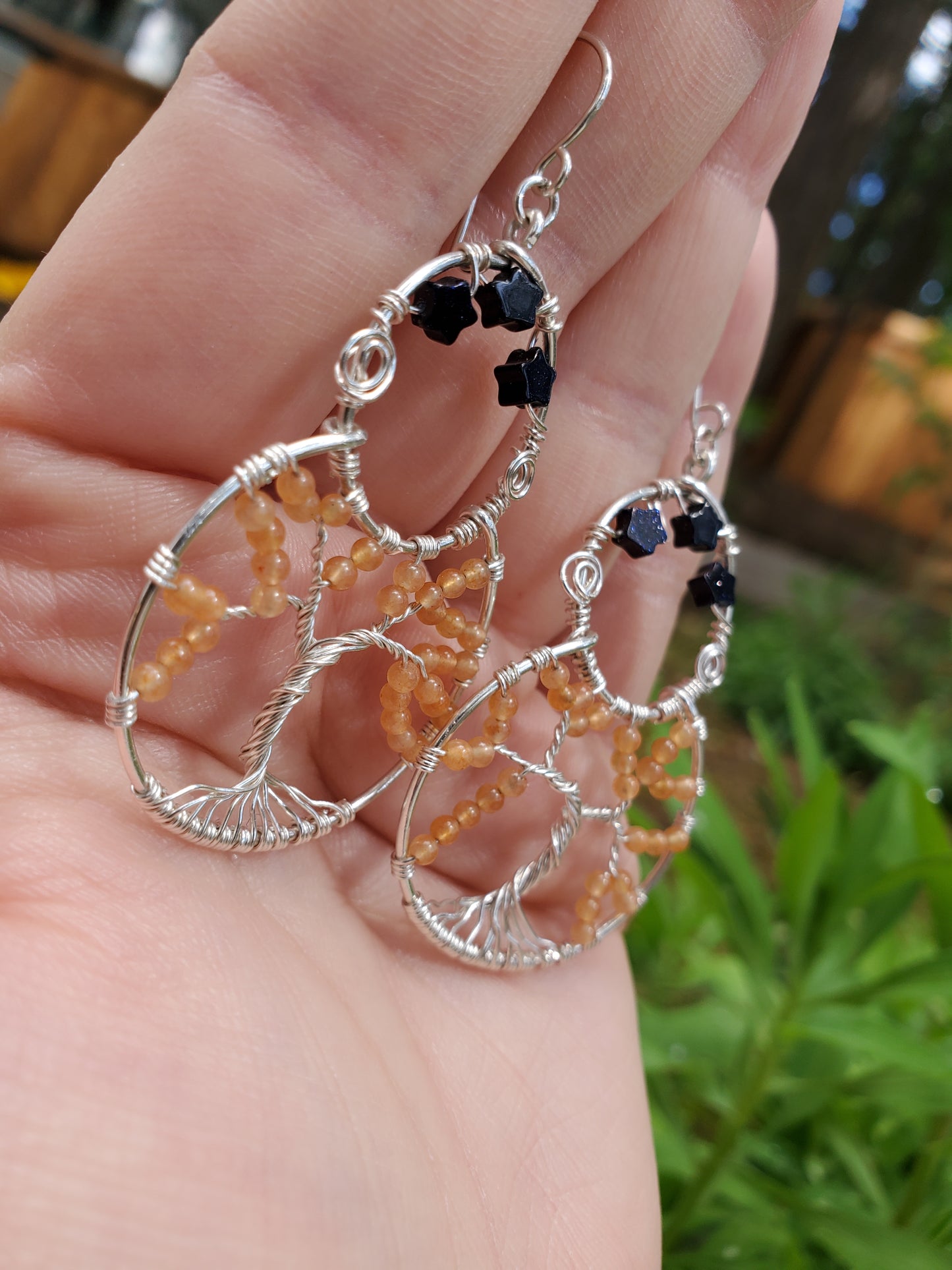 Red Aventurine Treescape Earrings