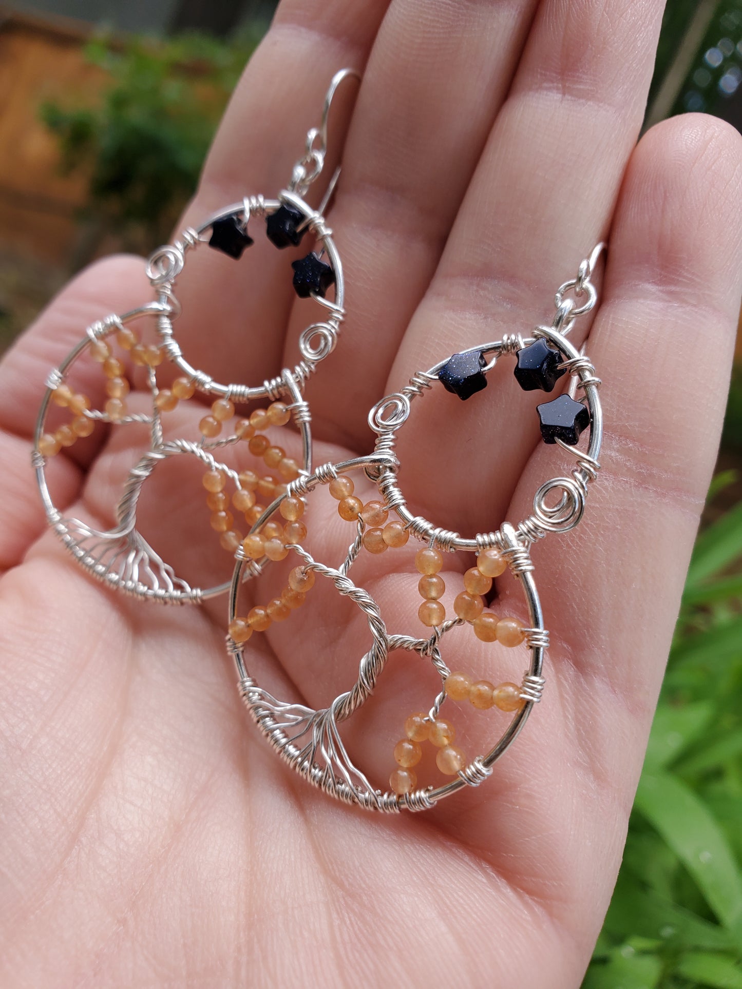 Red Aventurine Treescape Earrings