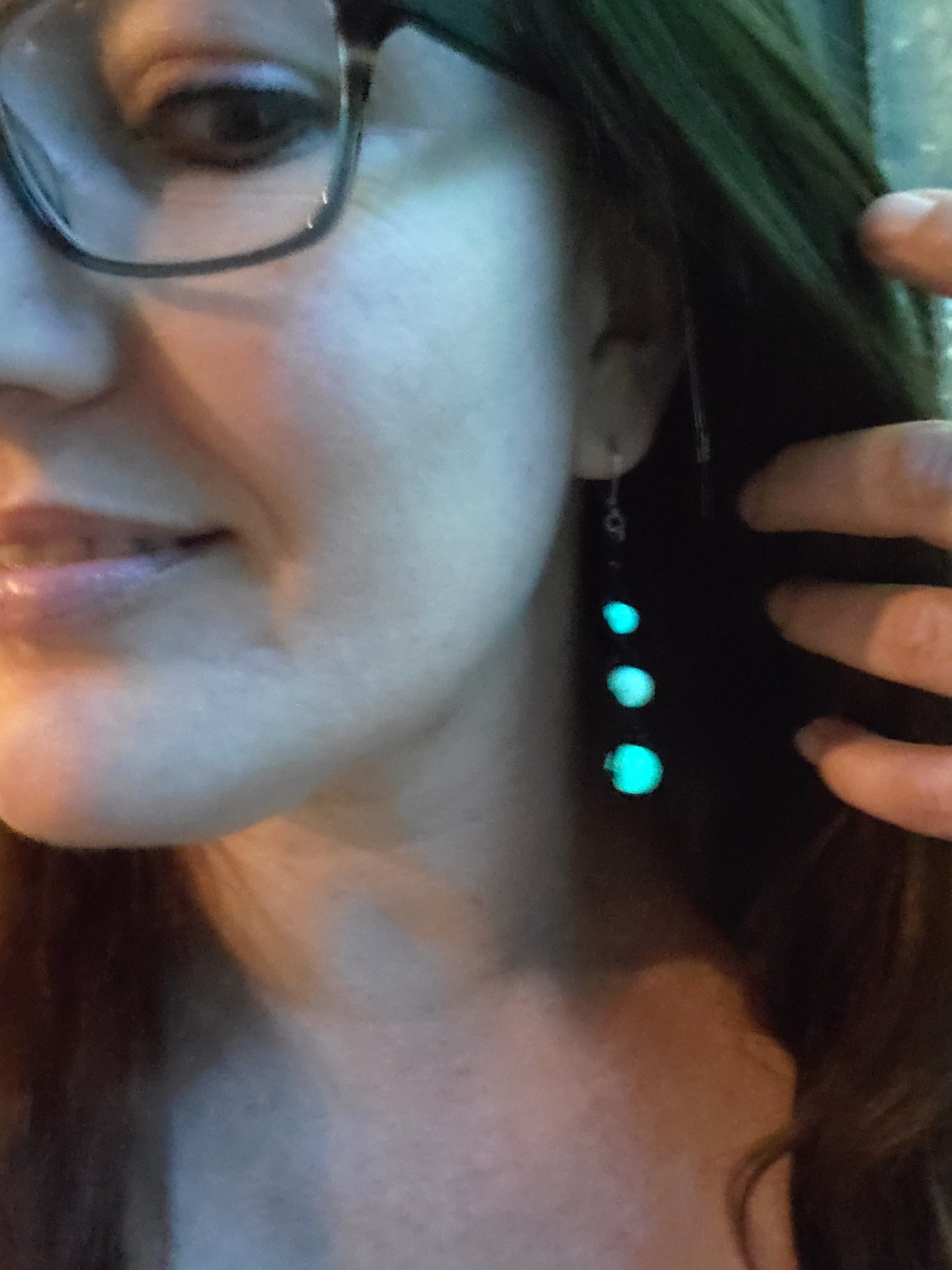 Glow-in-the-Dark Three-Tier Earrings