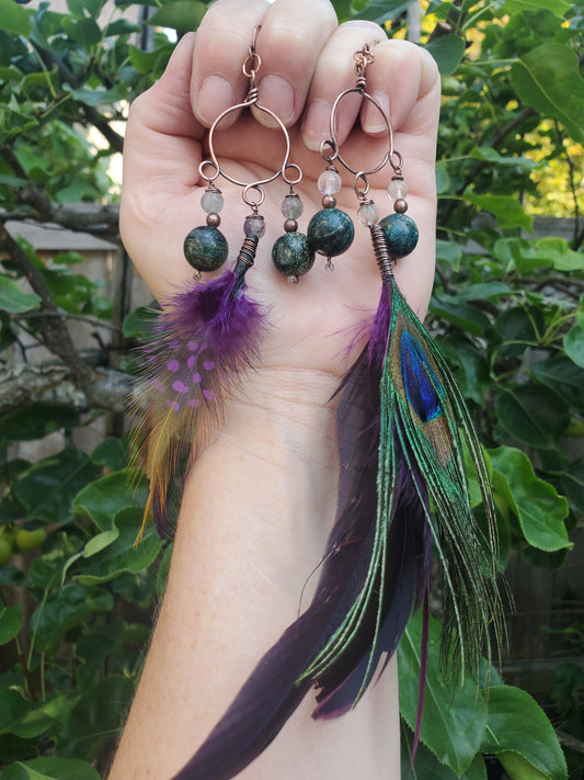 Peacock Feather Earrings