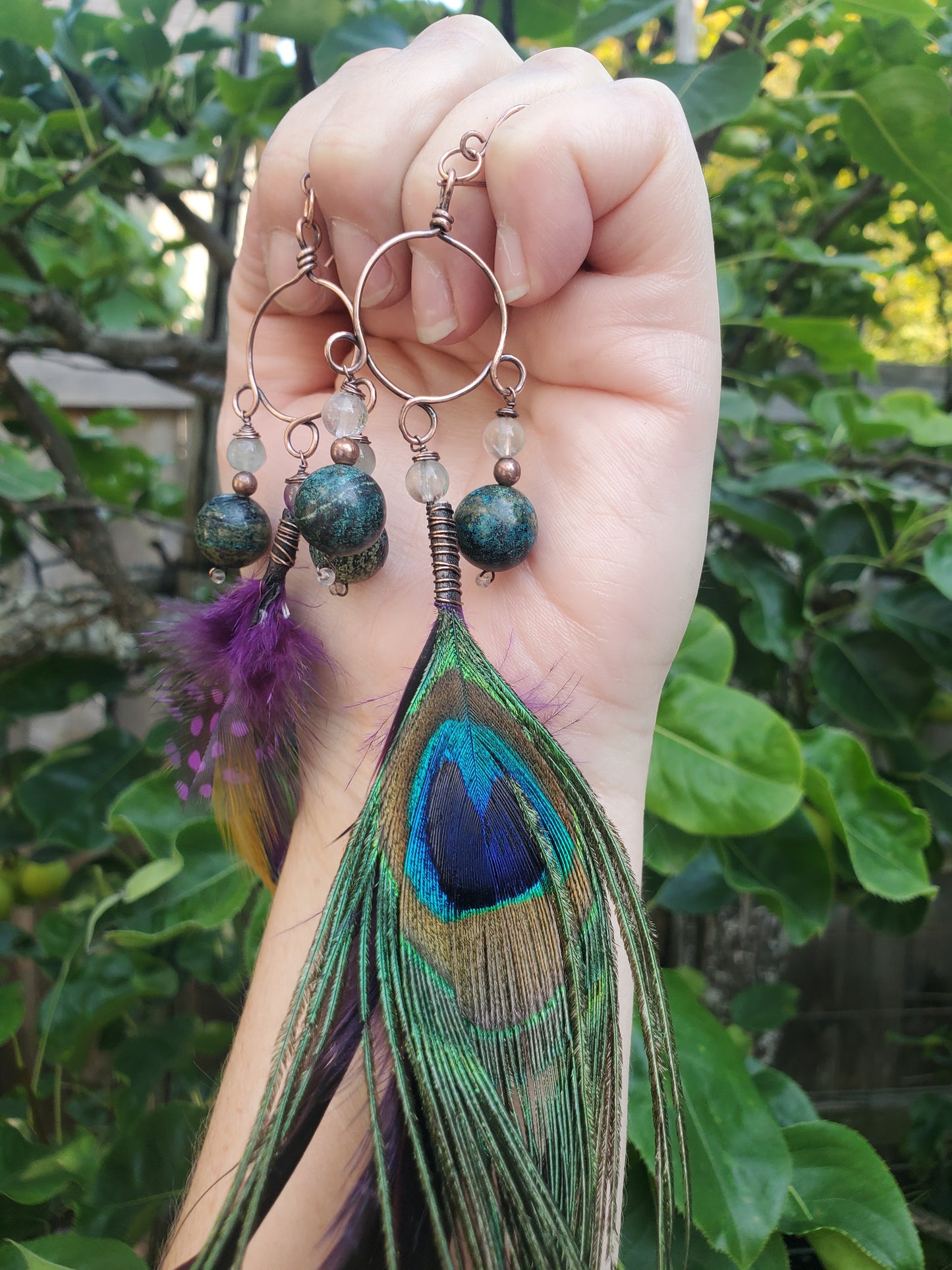 Peacock Feather Earrings