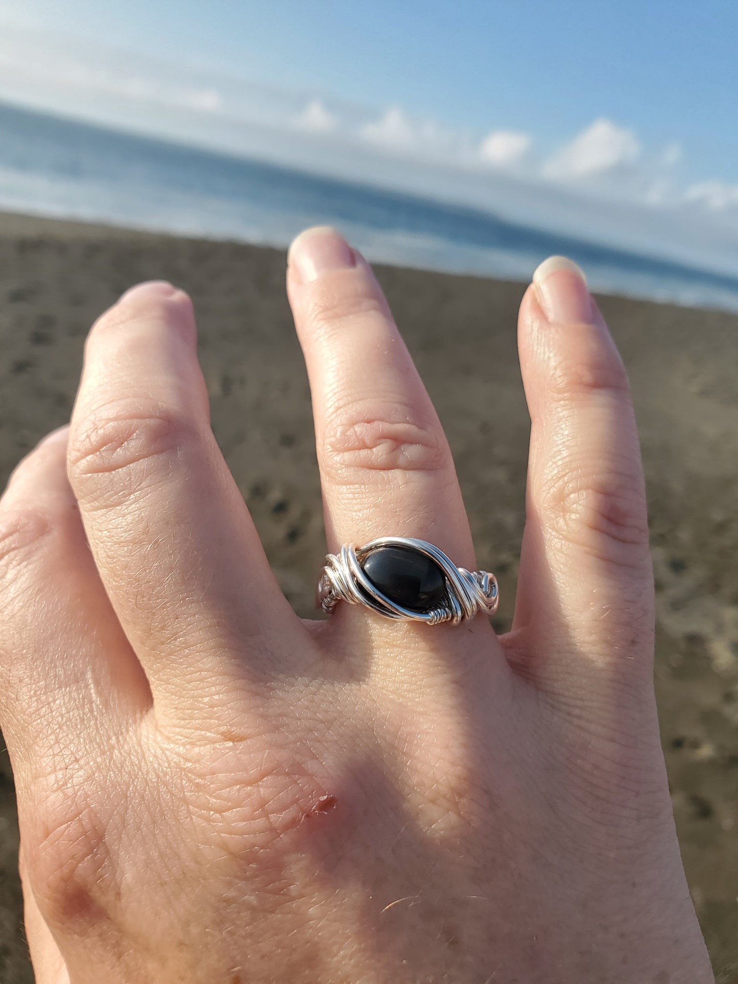 Black Star Chrome Diopside and Sterling Silver Ring