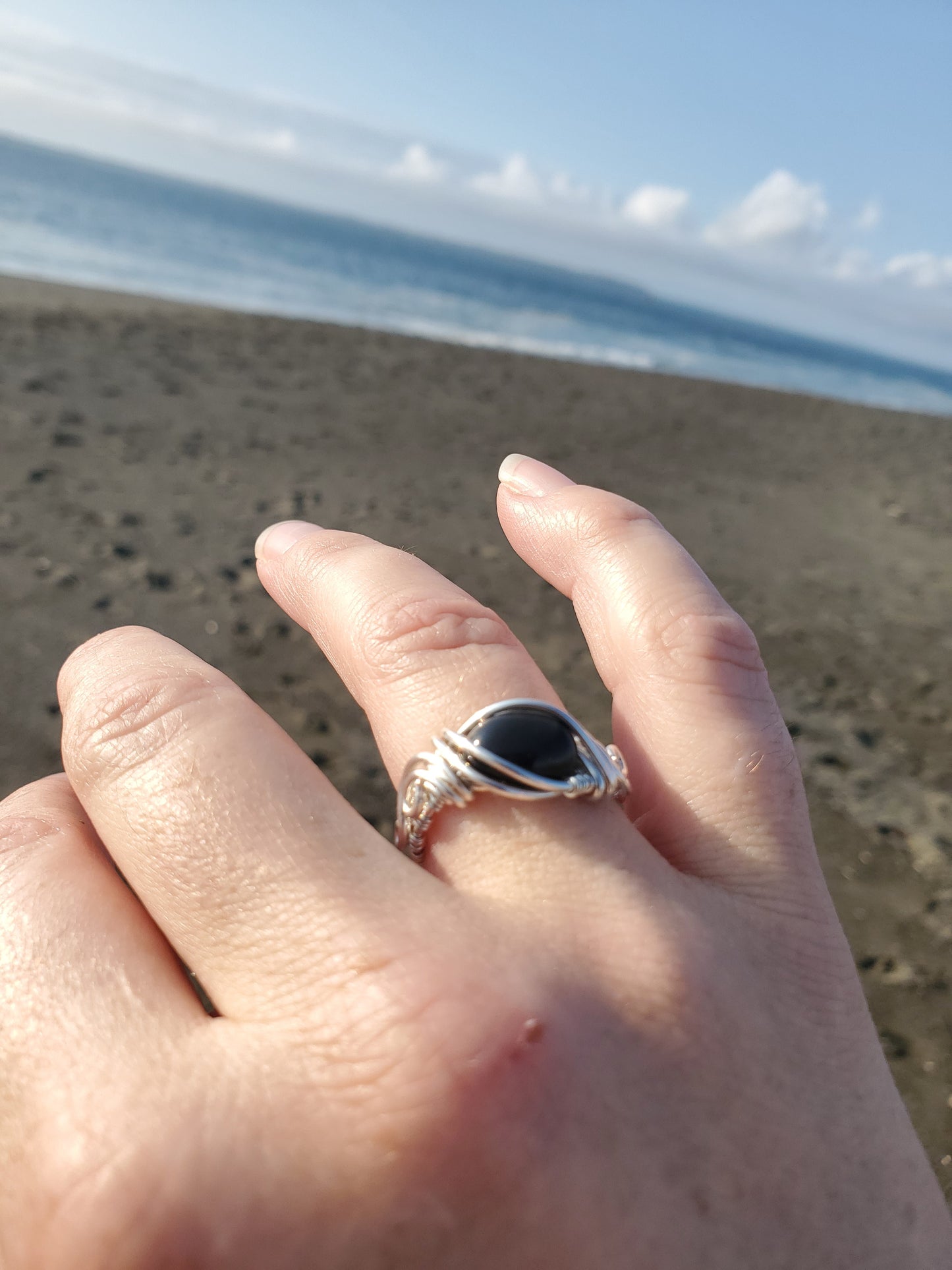 Black Star Chrome Diopside and Sterling Silver Ring