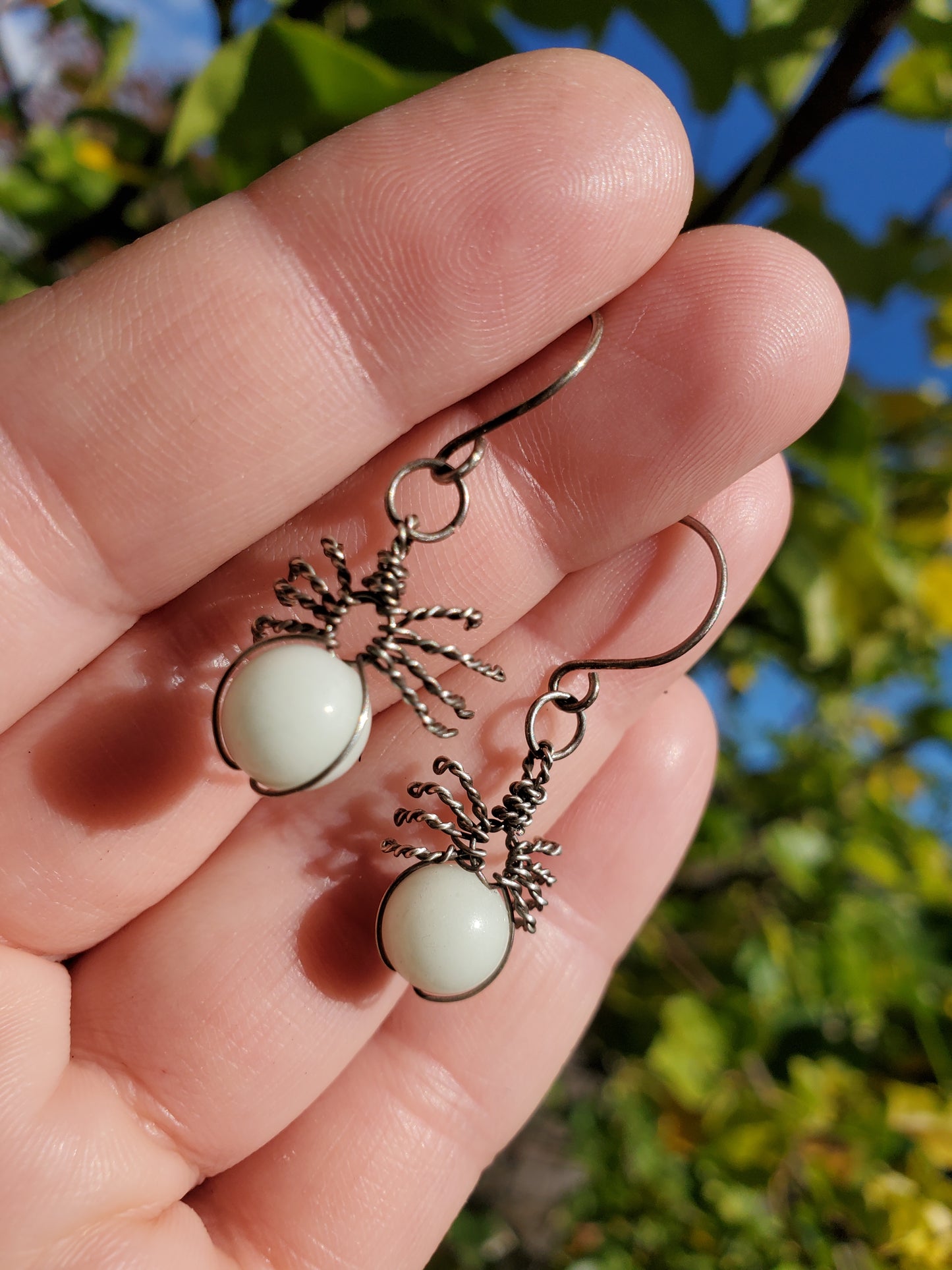 Glow-in-the-dark Spider Earrings - Sterling Silver