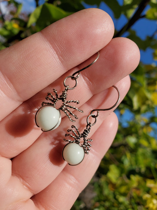 Glow-in-the-dark Spider Earrings - Sterling Silver