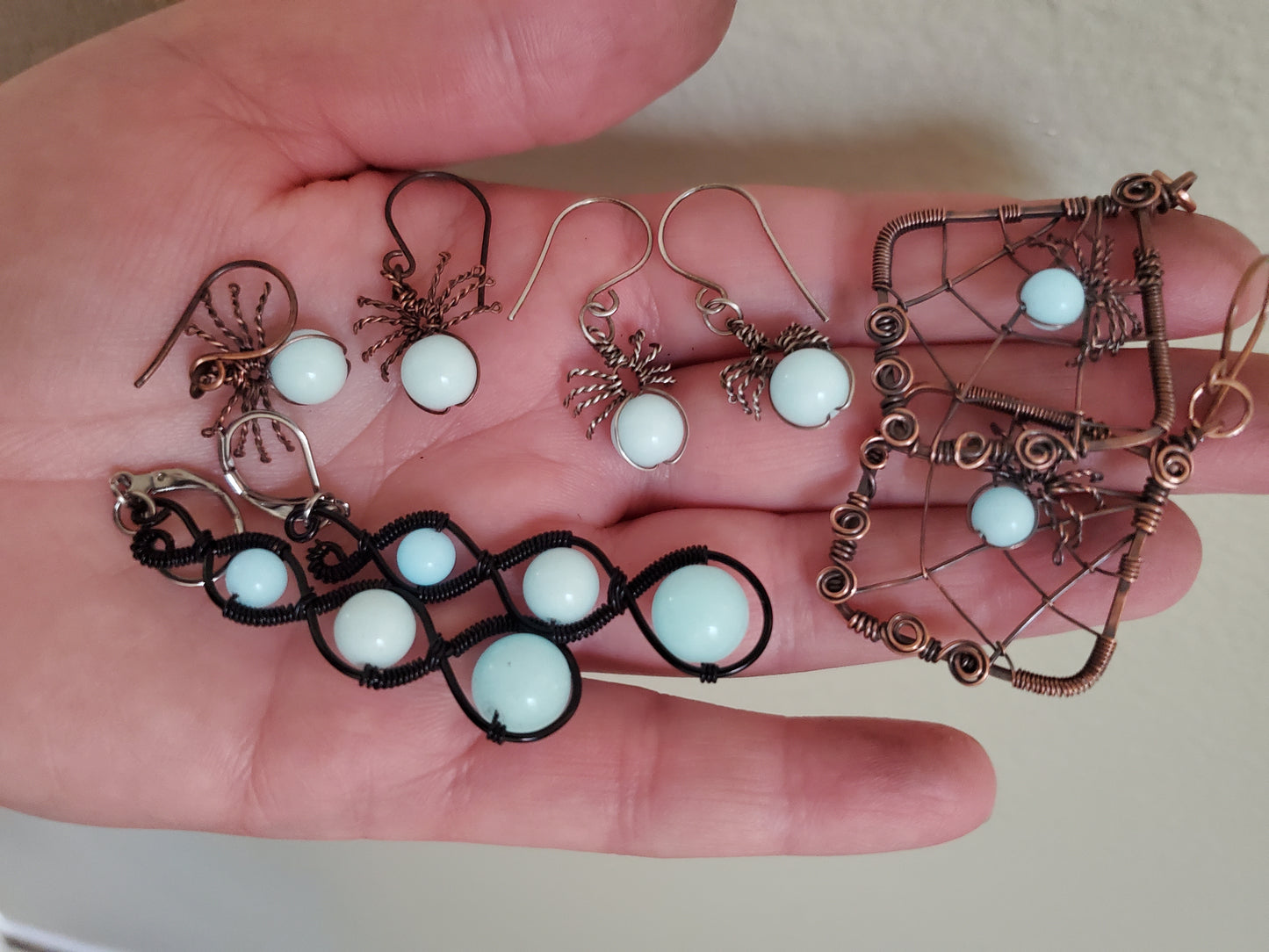 Glow-in-the-dark Spiderweb Necklace in Copper