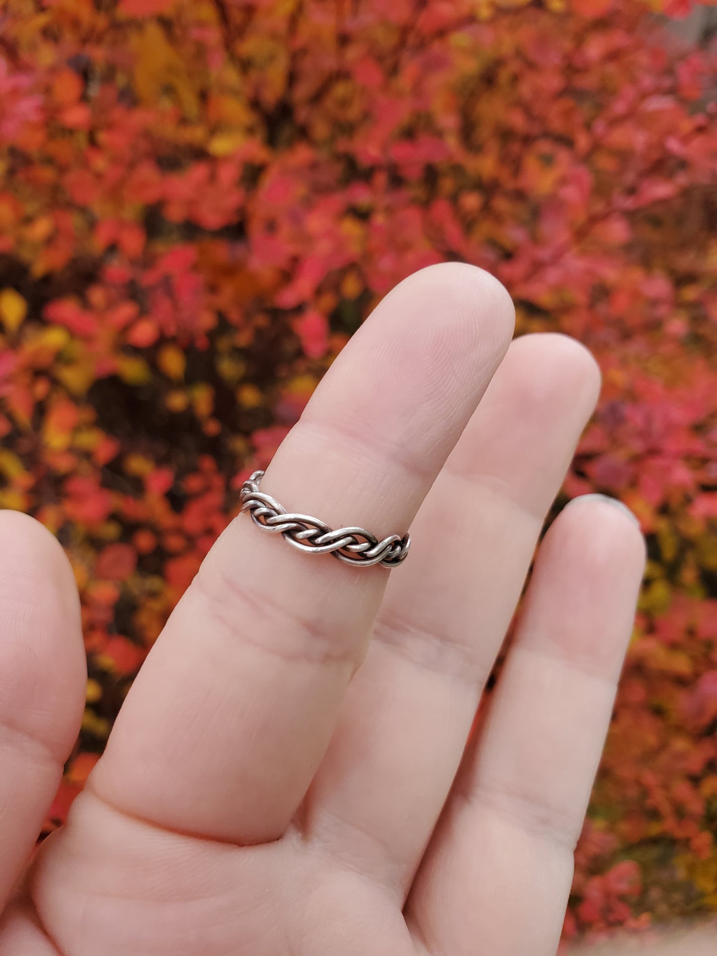 Rhodonite and Braided Sterling Silver