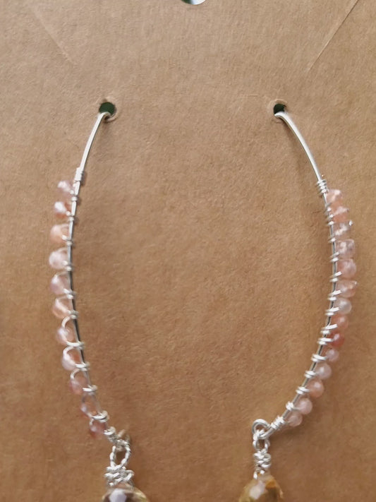 Sunstone and Citrine Marquise Earrings