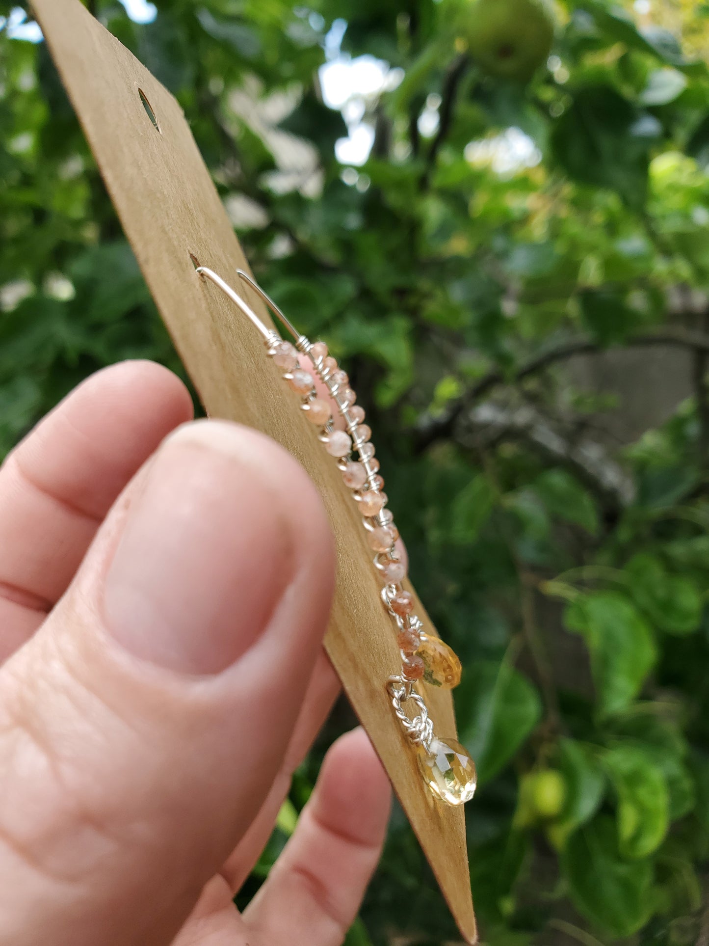 Sunstone and Citrine Marquise Earrings
