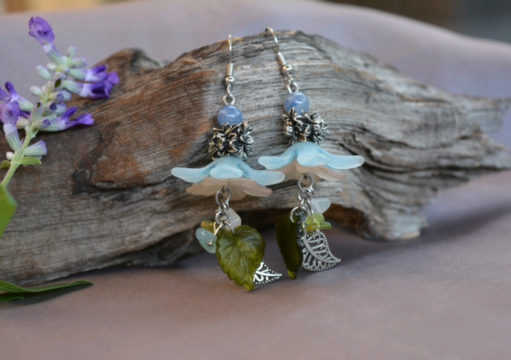 Flower Fairy Earrings - Fancy Blue