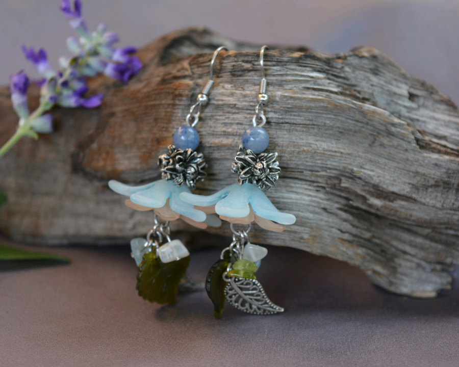Flower Fairy Earrings - Fancy Blue