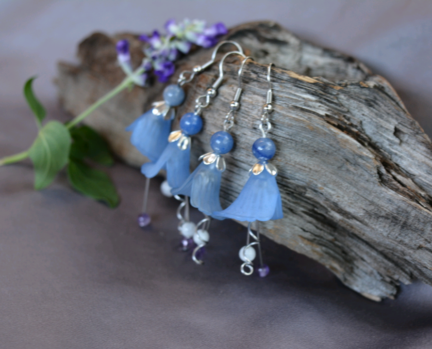 Flower Fairy Earrings - Blue 2