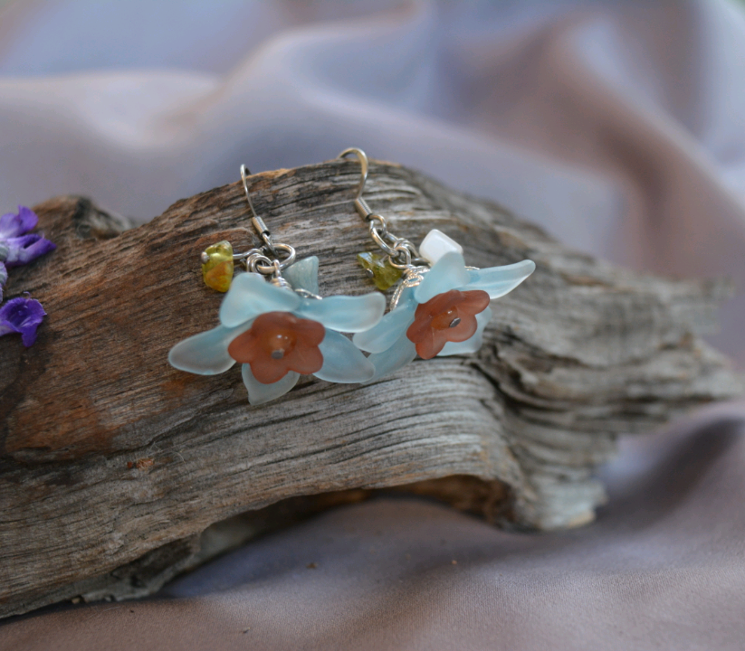 Flower Fairy Earrings - Blue