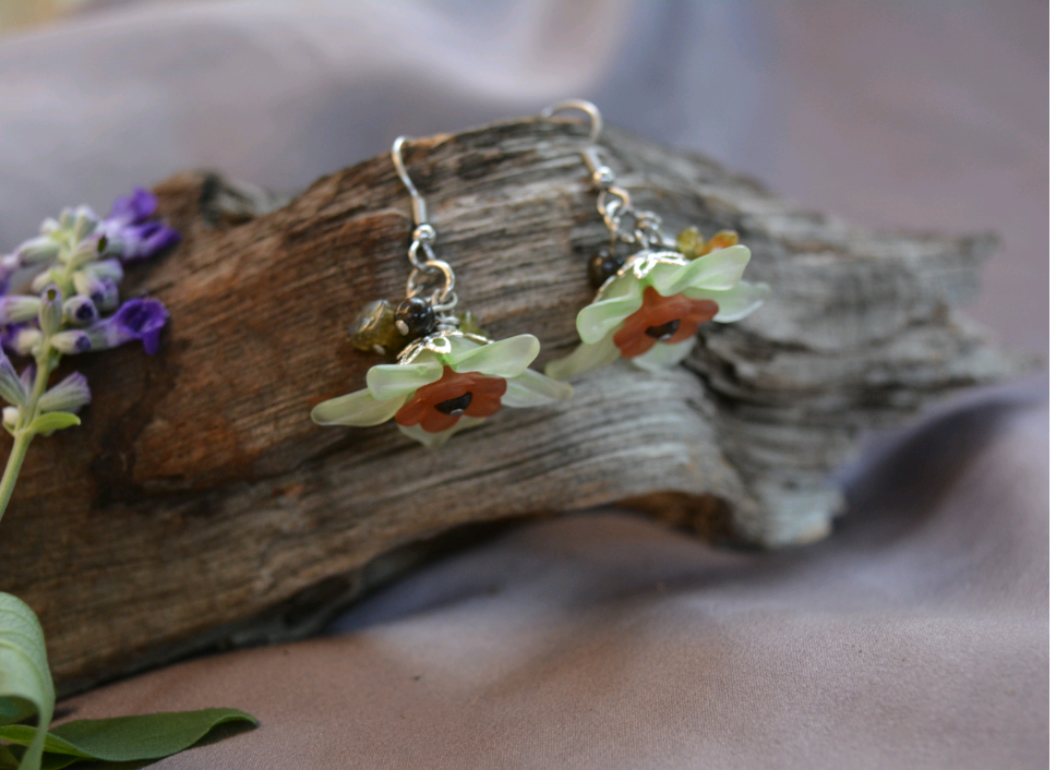 Flower Fairy Earrings - Green 2