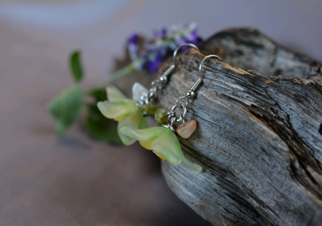 Flower Fairy Earrings - Green 3