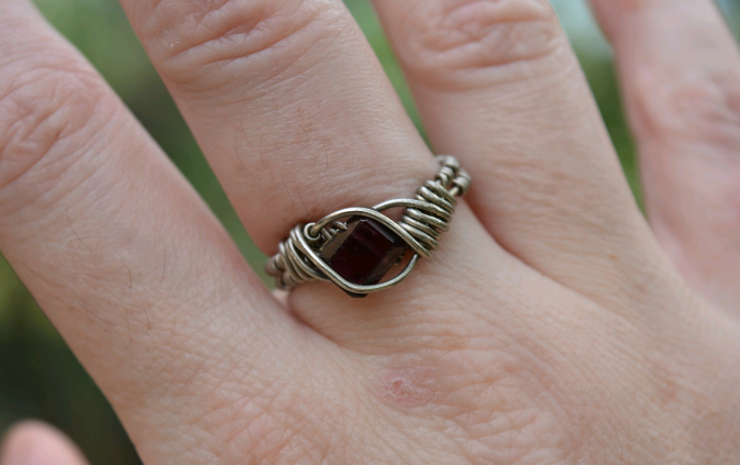 Woven Garnet Ring