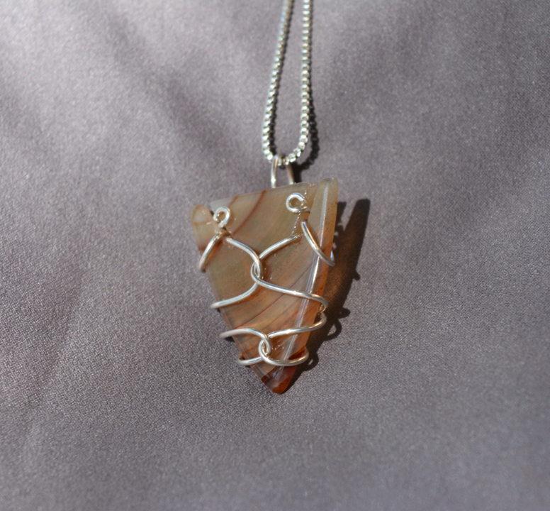 Montana Moss Agate Arrowhead Pendant