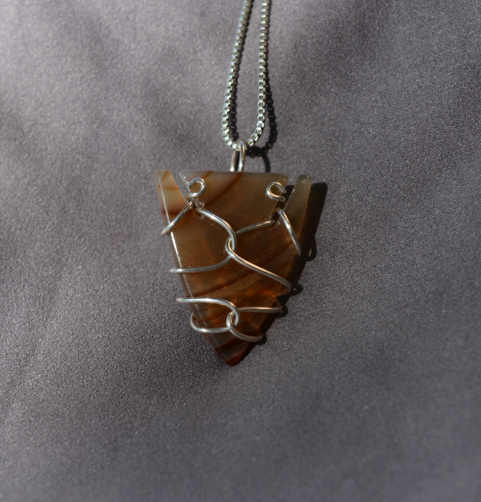 Montana Moss Agate Arrowhead Pendant