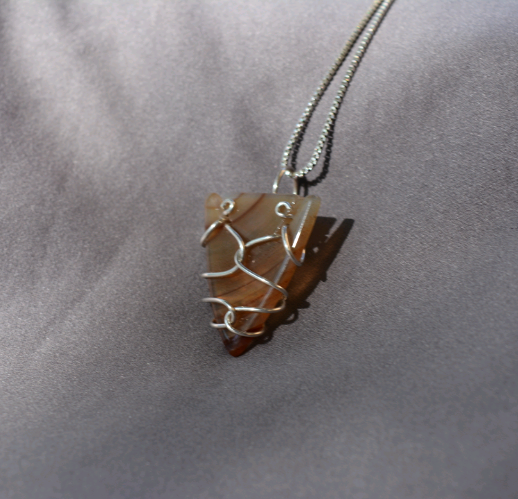 Montana Moss Agate Arrowhead Pendant