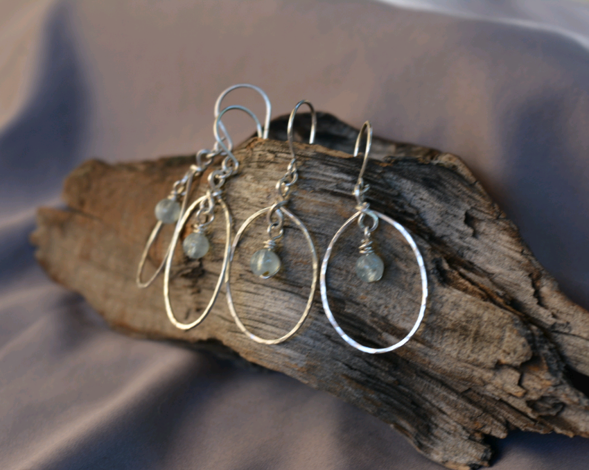 Silver Aquamarine Earrings
