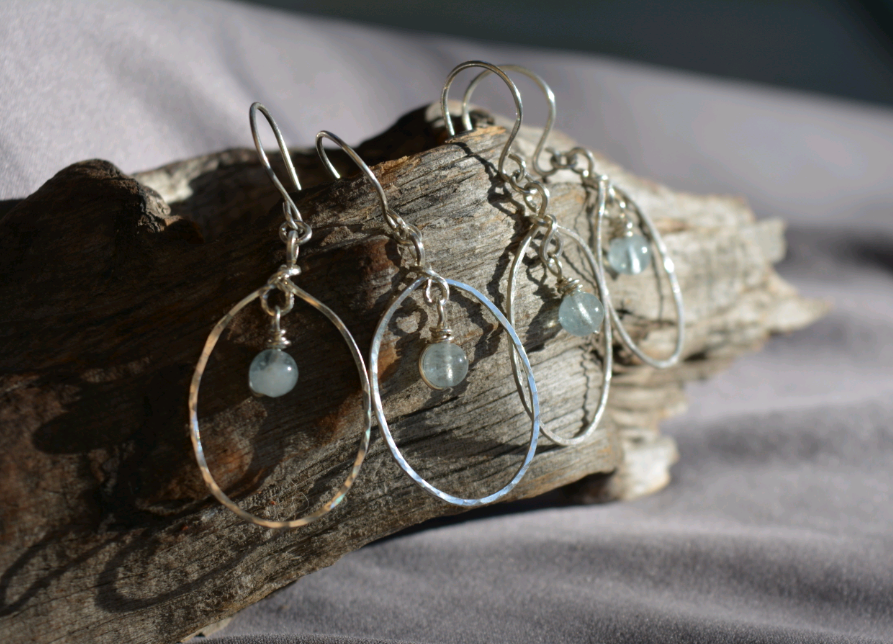 Silver Aquamarine Earrings