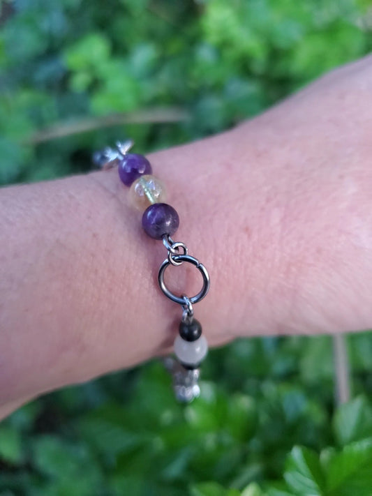 Chira Bracelet - Amethyst, Citrine, Moonstone, Obsidian