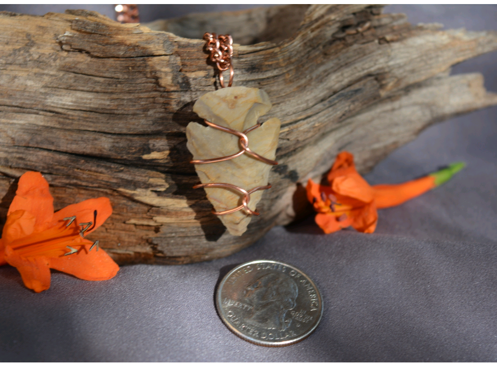 Bright Copper Arrowhead Pendant