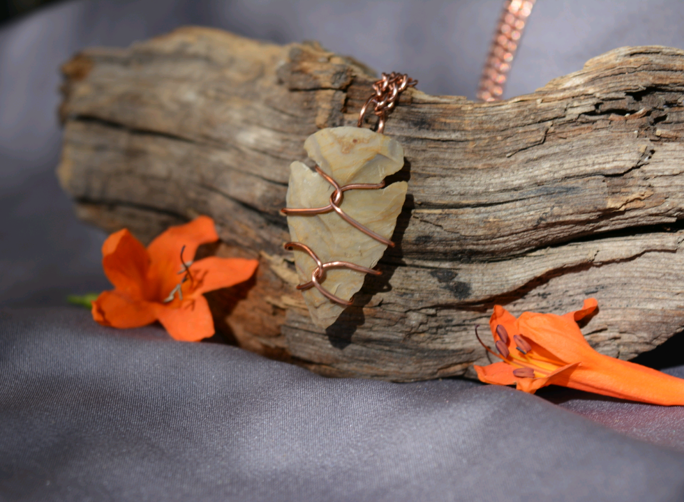 Bright Copper Arrowhead Pendant