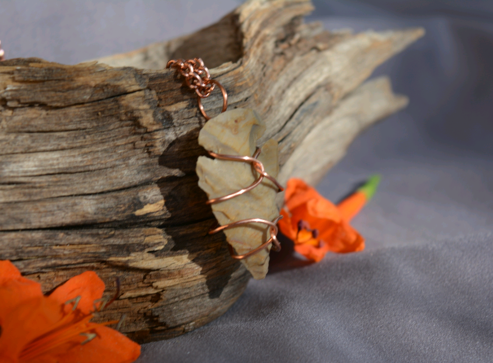 Bright Copper Arrowhead Pendant