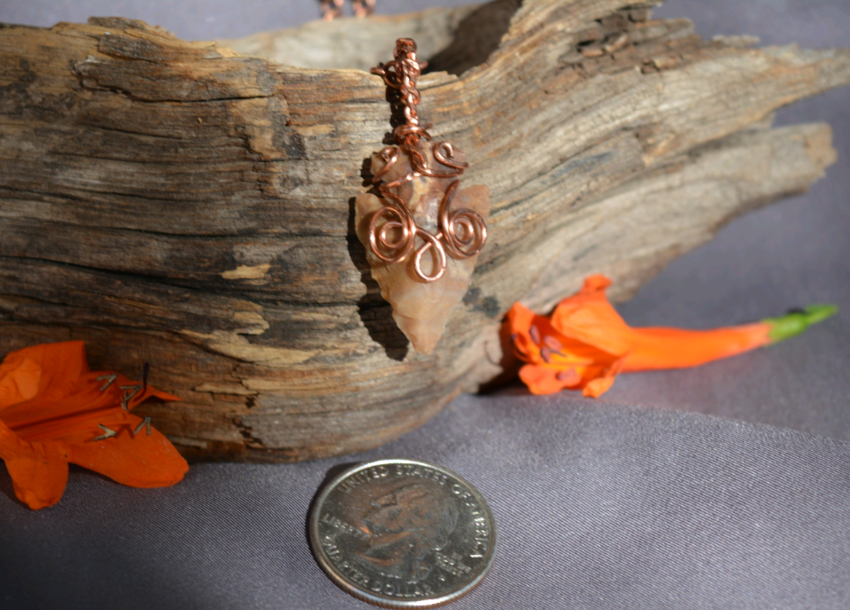 Fancy Bright Copper Arrowhead Pendant
