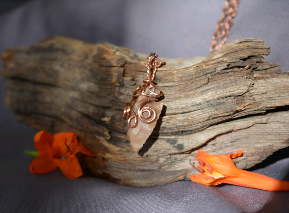 Fancy Bright Copper Arrowhead Pendant