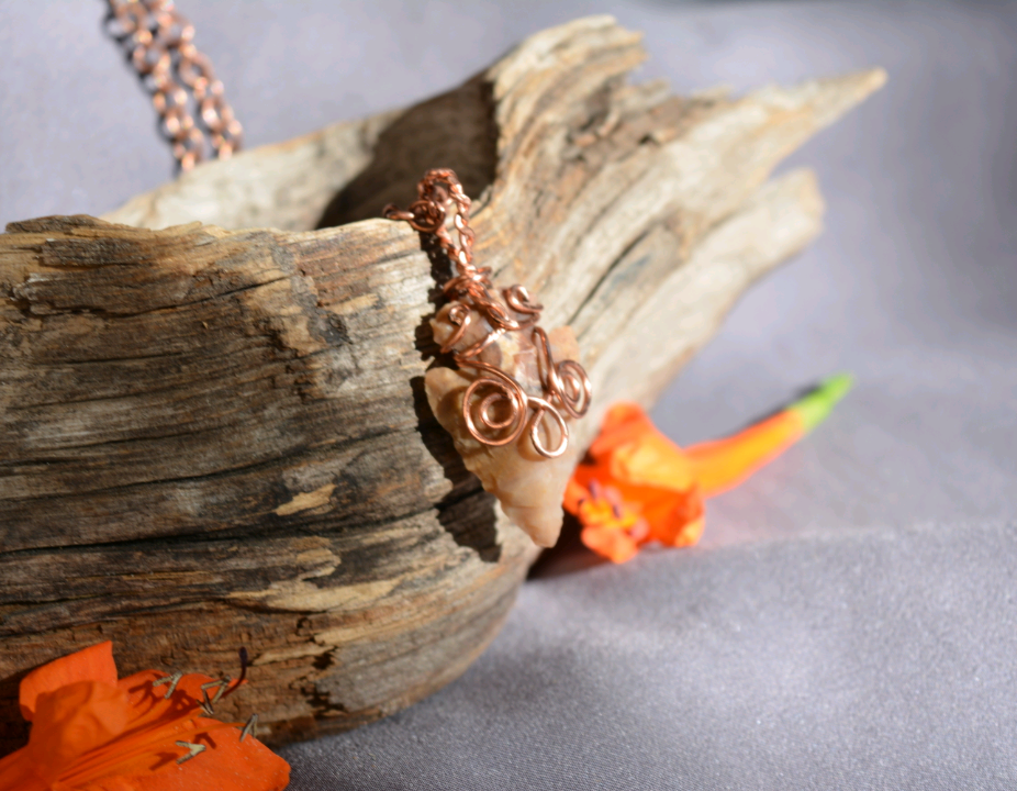 Fancy Bright Copper Arrowhead Pendant