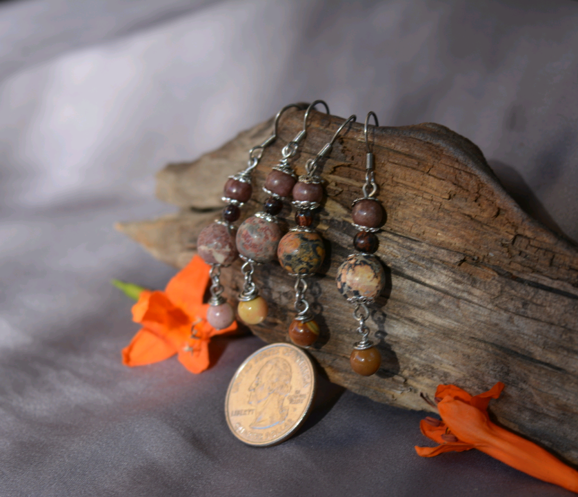 Jasper Dangle Earrings -1 925 Silver