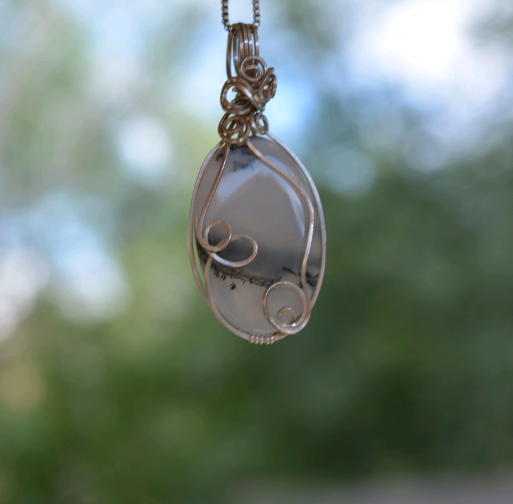Kianya - dendritic opal pendant