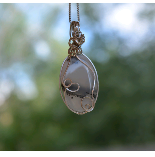 Kianya - dendritic opal pendant