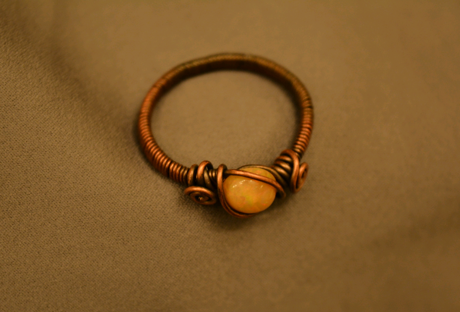 Mexican Fire Opal - Copper Ring - Size 10.5