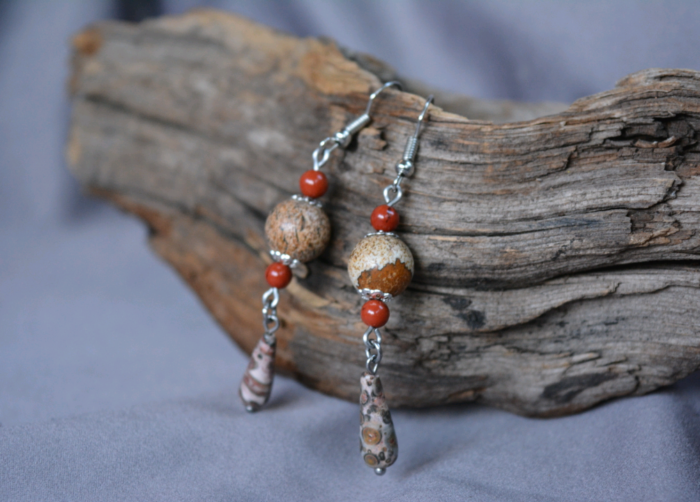 Jasper Dangle Earrings -2 Steel
