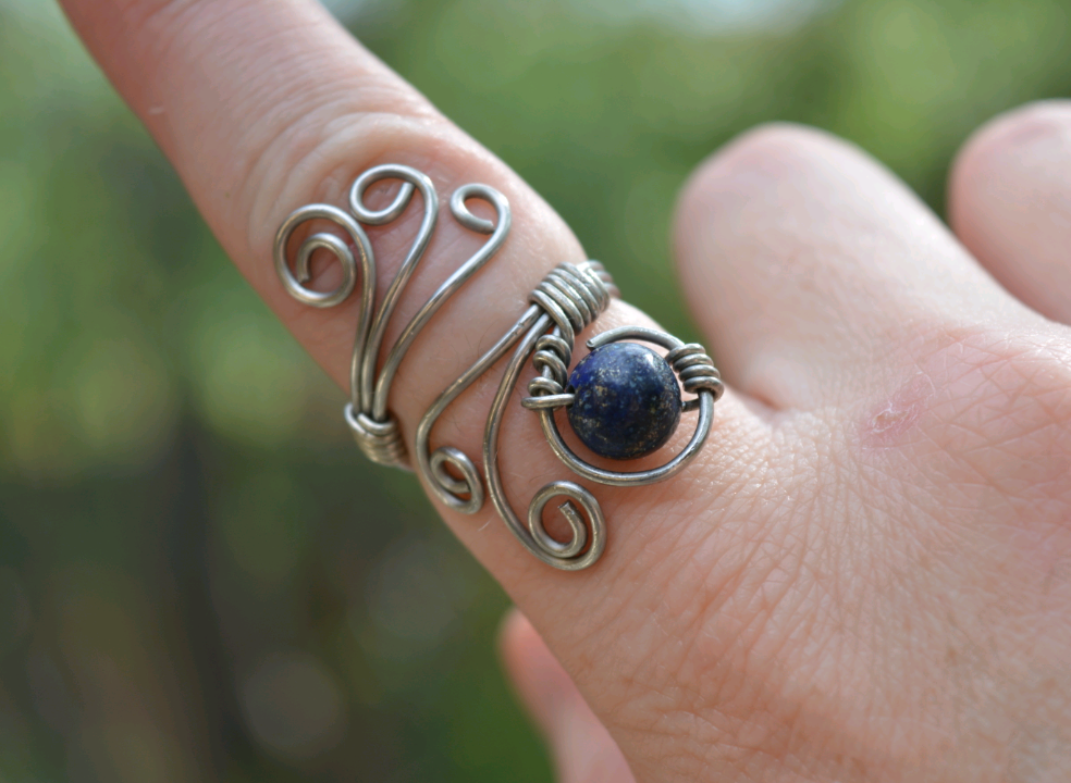 Swirl Ring - Lapis Lazuli - Adjustable