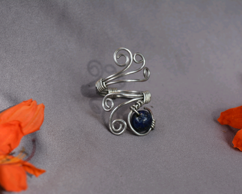 Swirl Ring - Lapis Lazuli - Adjustable