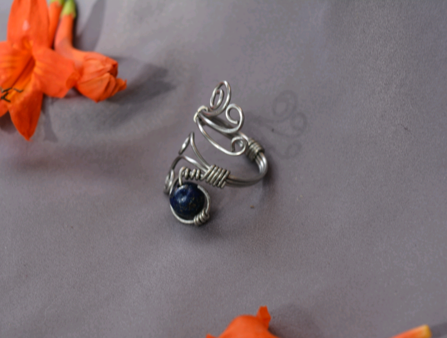 Swirl Ring - Lapis Lazuli - Adjustable