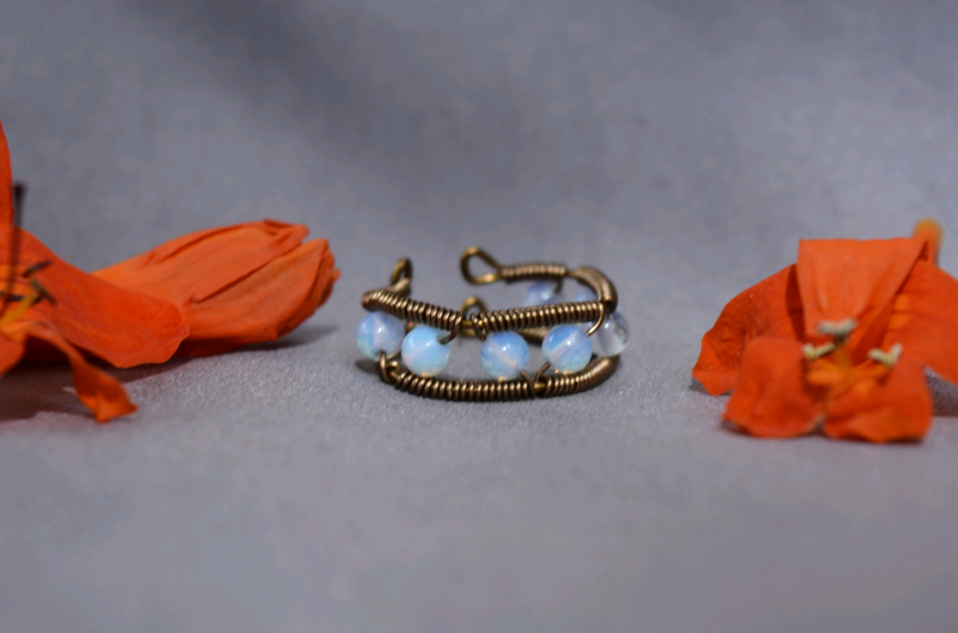 Triangle Ring - Opalite - Adjustable - Unisex