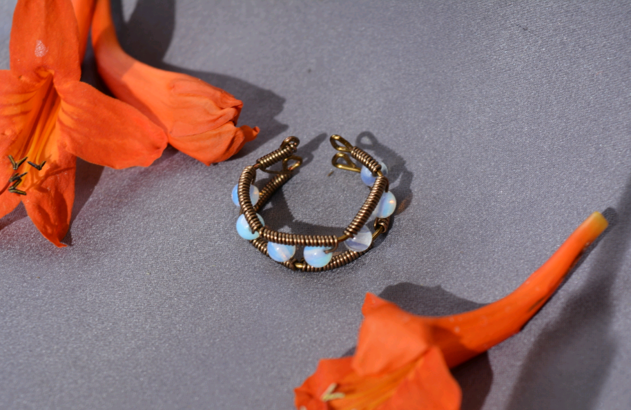 Triangle Ring - Opalite - Adjustable - Unisex