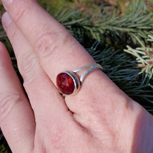 Sterling Silver Ring - Ruby