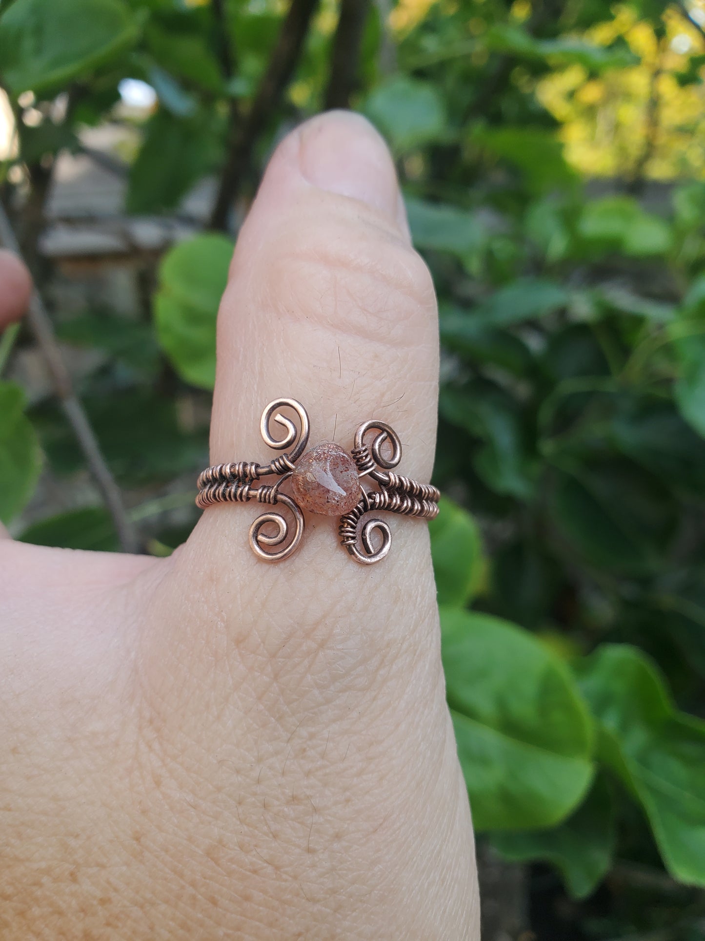 Sunstone and Copper Ring