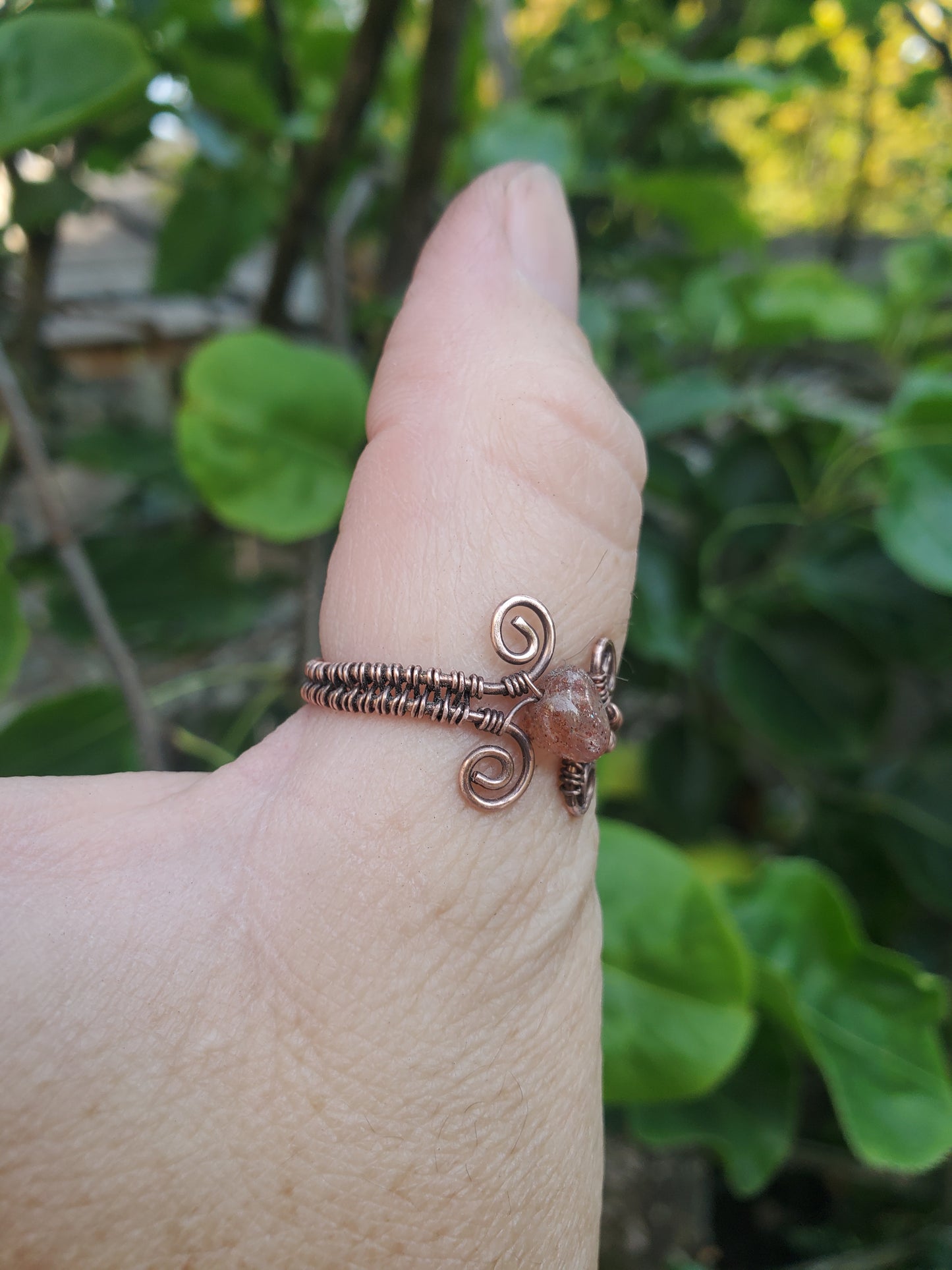 Sunstone and Copper Ring