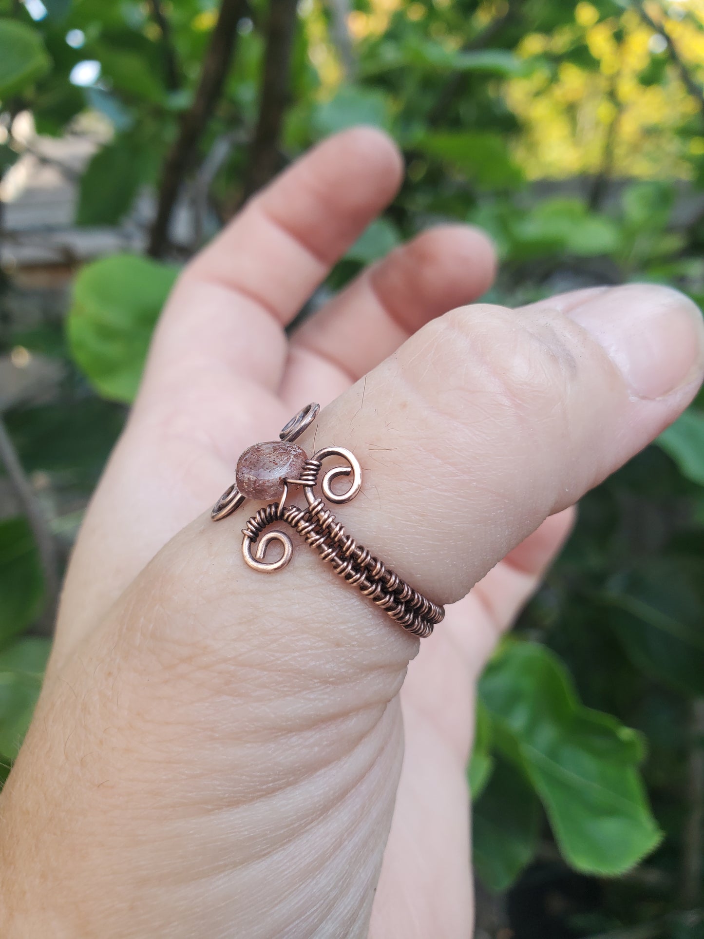 Sunstone and Copper Ring