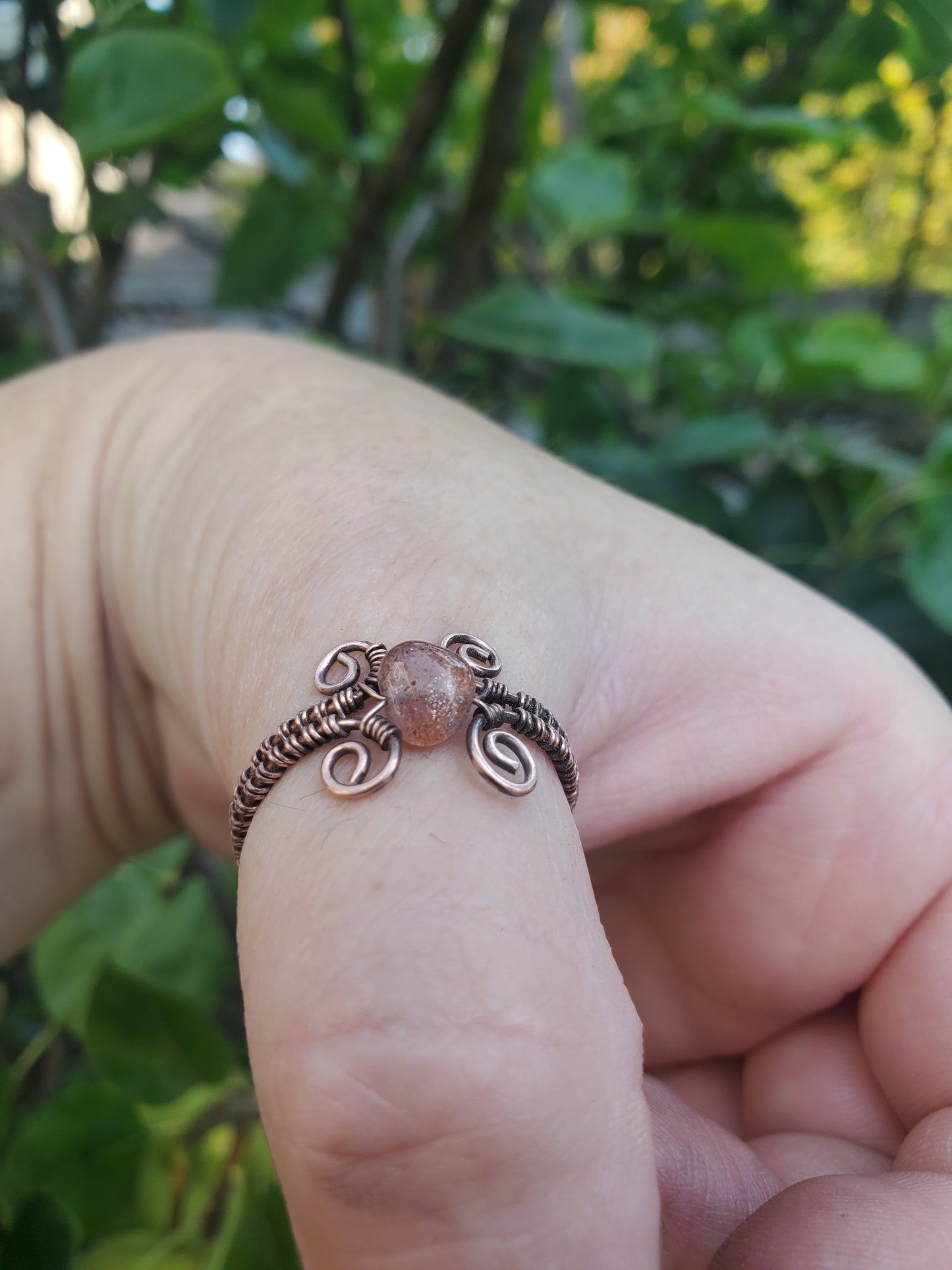 Sunstone and Copper Ring