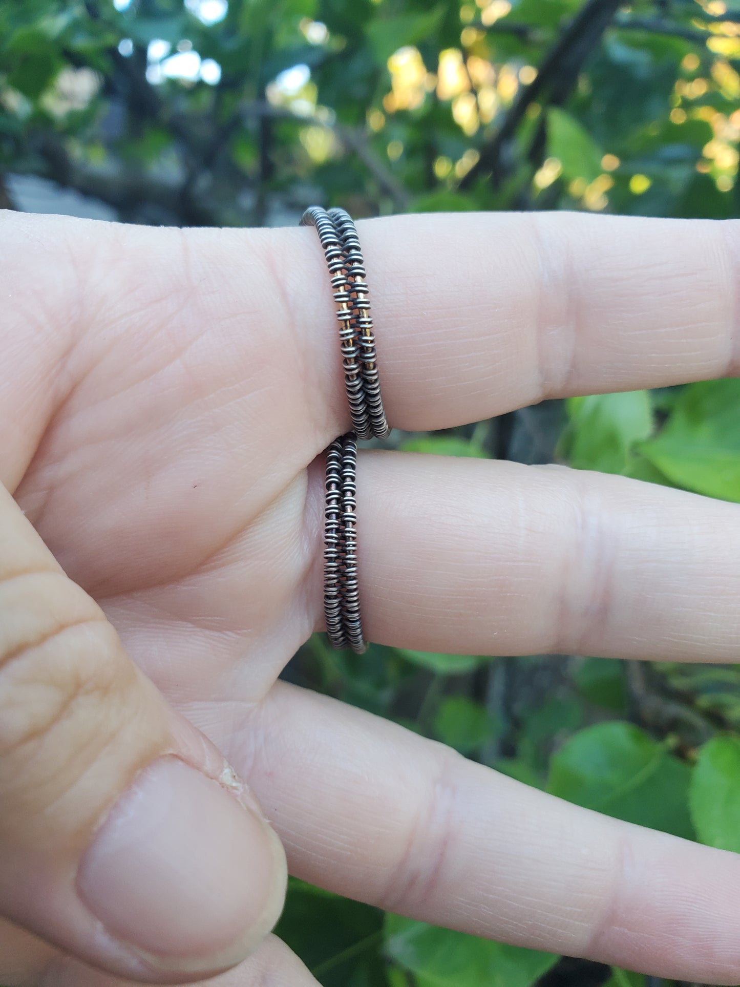 Custom- Adjustable Woven Ring (Silver)