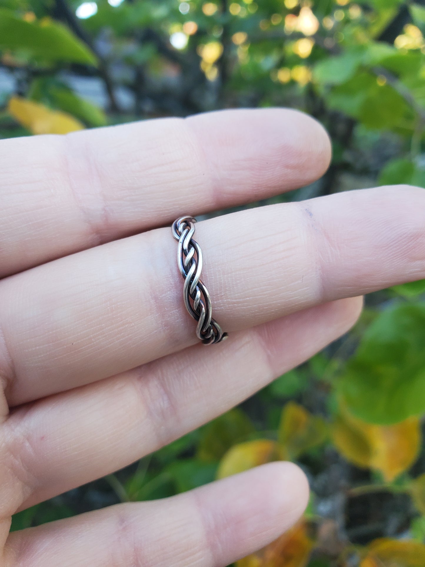 Blue Lace Agate Braided Sterling Silver Ring